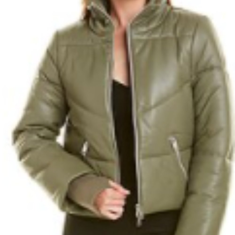 Leather Puffer Jacket